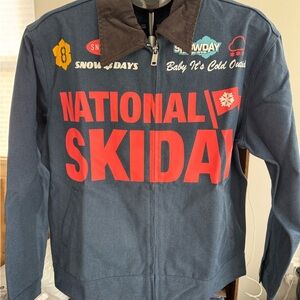 SNOW DAY Men's denim Bomber Jacket